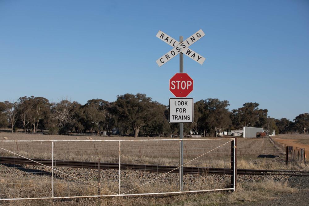Train track crossing signs